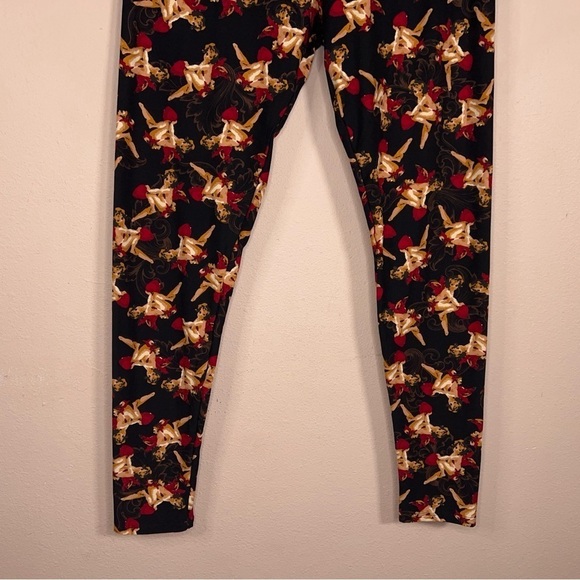 LULAROE CHERUB LEGGINGS GOTH RETRO TALL CURVY FIT WOMENS STRETCH PANTS - Picture 2 of 10